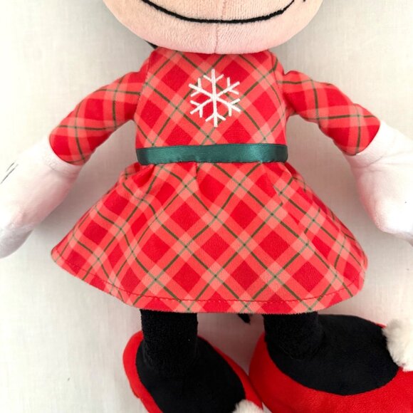 Disney Minnie Mouse Holiday Plush 20 Inch Red Plaid Dress Green Bow 2020 Edition - Picture 10 of 14